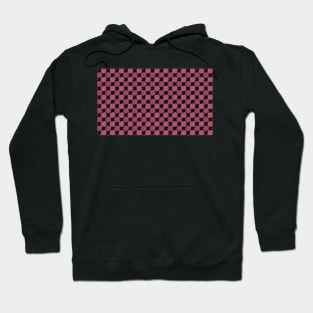 Floral Checkerboard in Pink and Navy Blue Hoodie